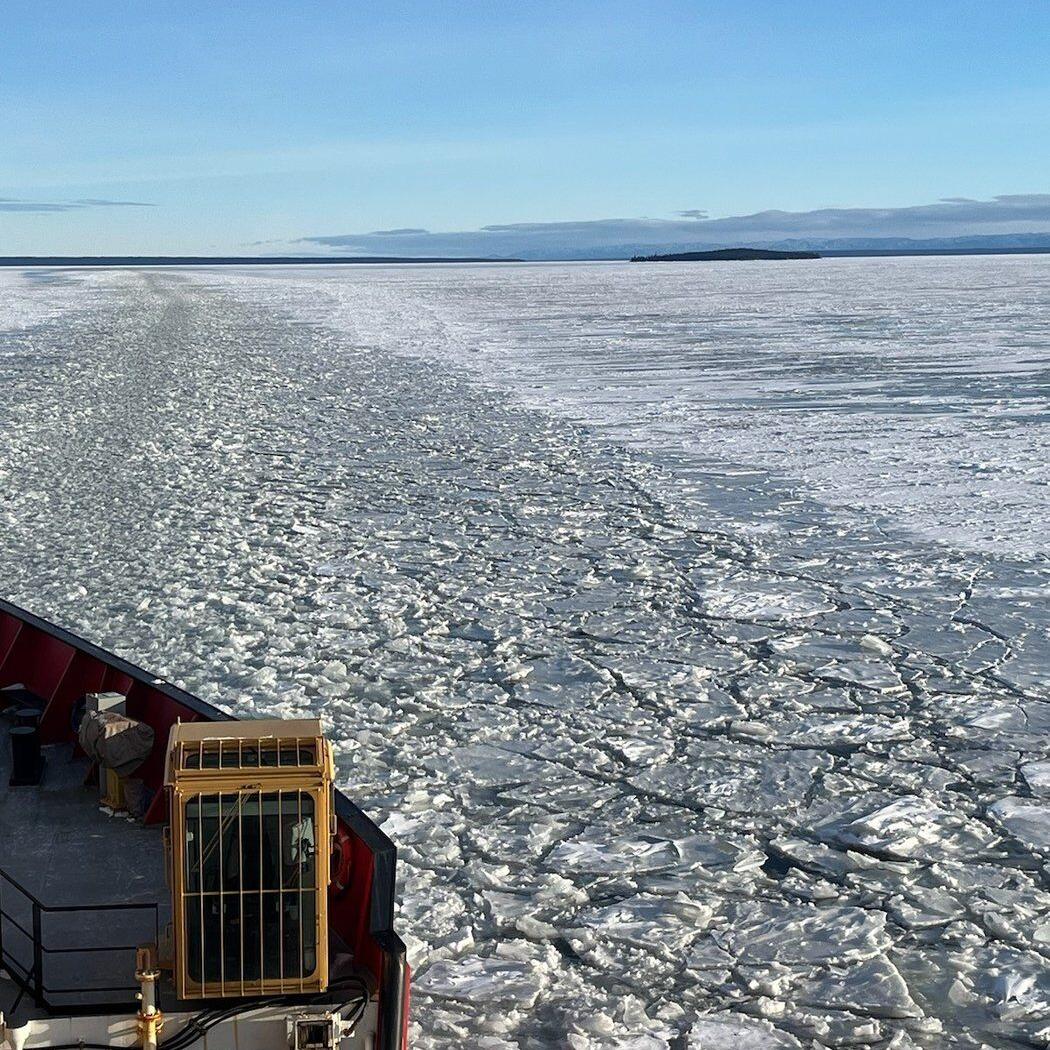 Icebreaker on hand in Labrador to guide season's last freight arrivals by ferry